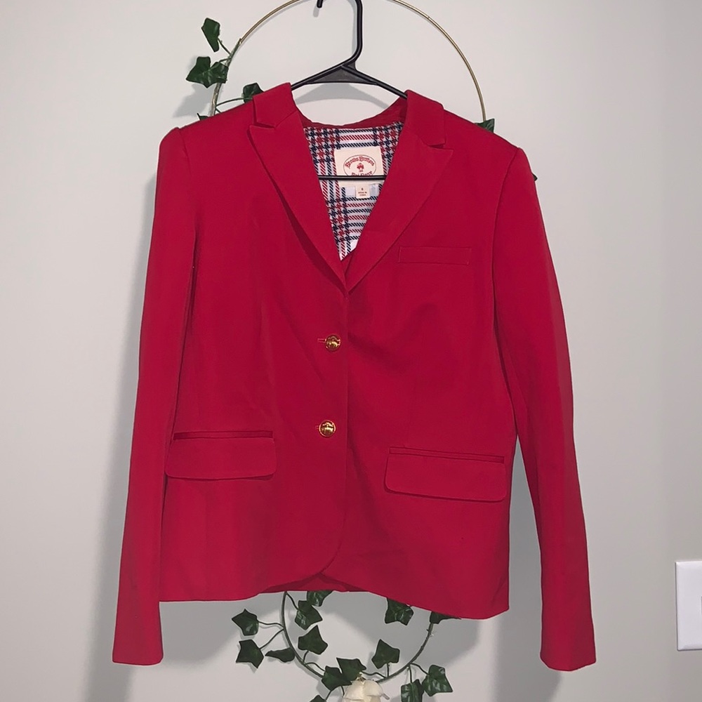 Brooks brothers bright red blazer with gold buttons size 8